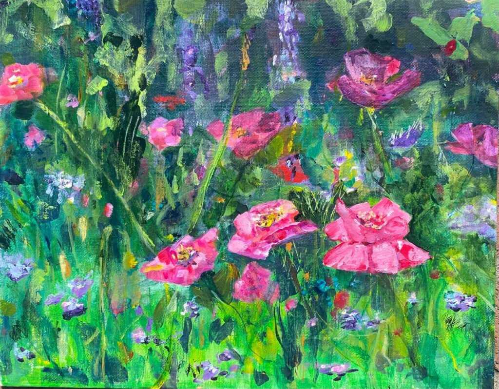 Poppies at Quivera winery garden by Anita Fenichel