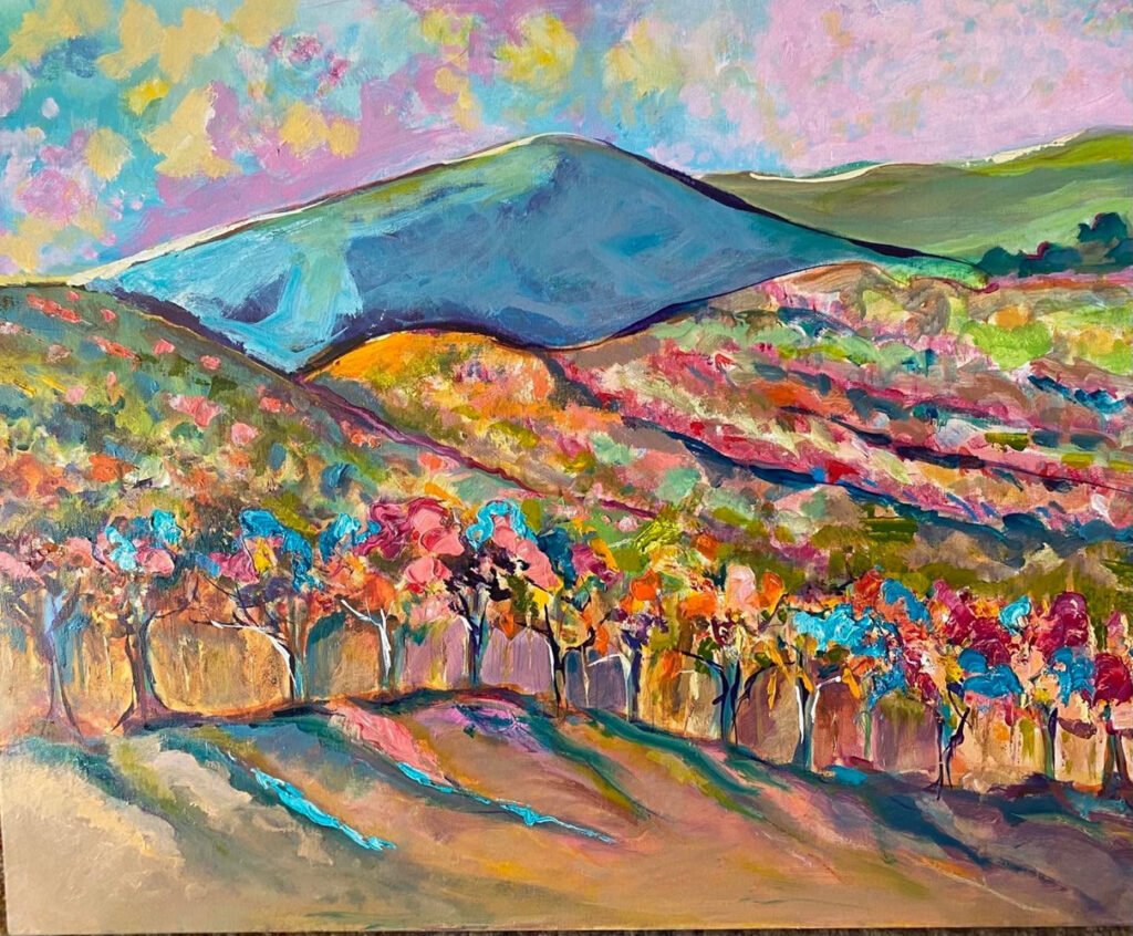Vineyards and hillsides by Anita Fenichel