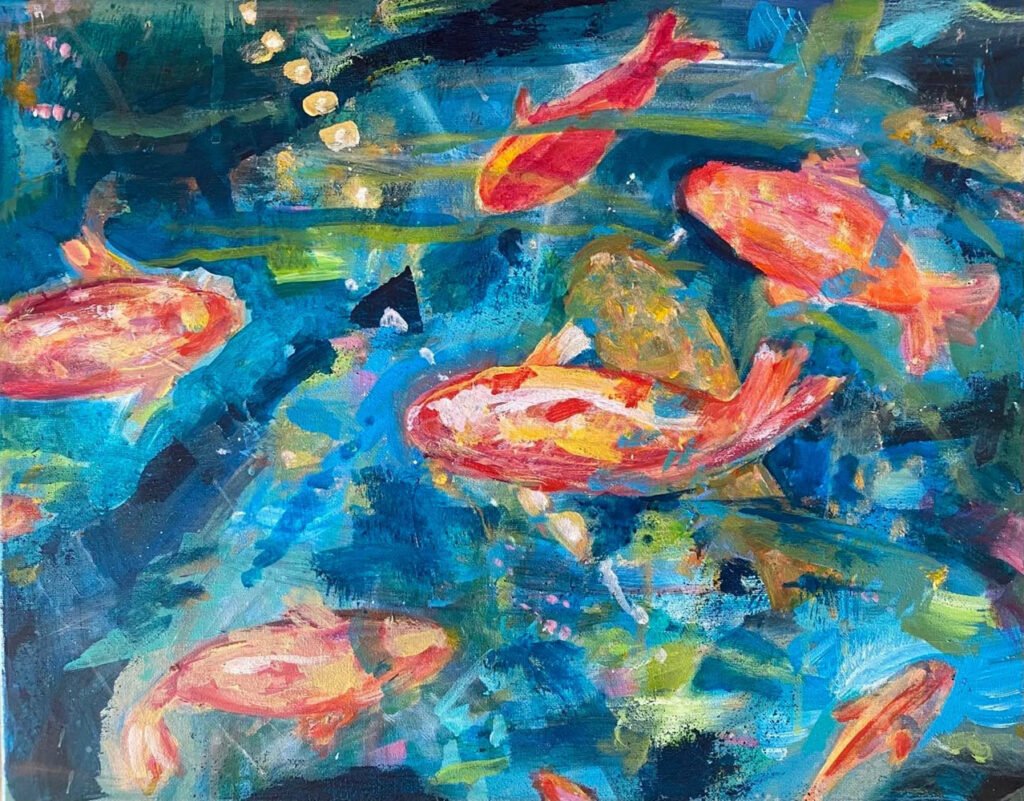 Koi pond by Anita Fenichel