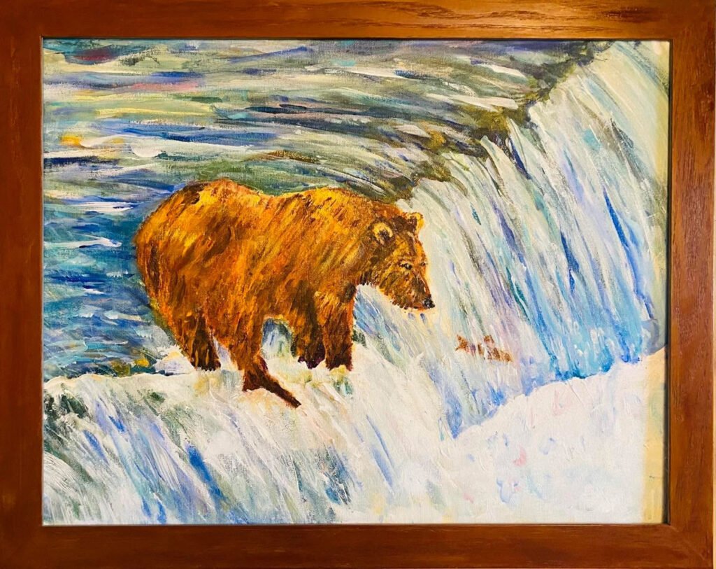 Fishing at Brooks Falls by Anita Fenichel